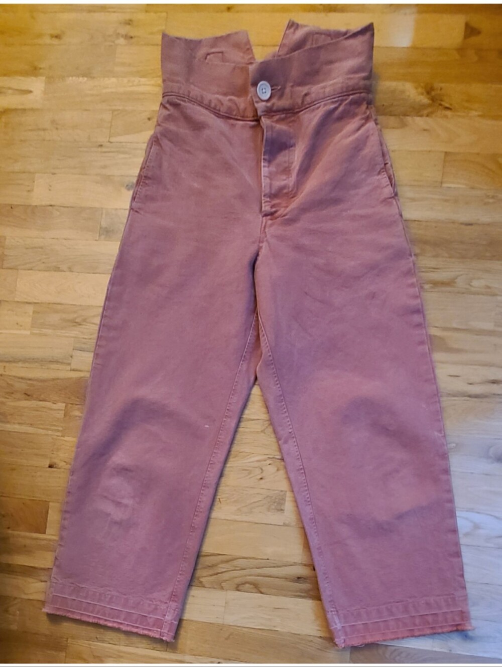 Rudy Jude High Season Wide Leg Raw Hem Pant High Waist Terracotta Resortwear 26 - Picture 2 of 14